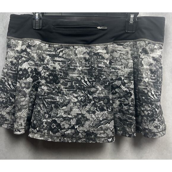 Lululemon Circuit Breaker Skirt II Regular13”Interlaced Alpine White Black Sz 12 - Picture 7 of 14